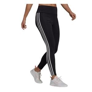 ADIDAS Designed to Move High Rise 3-Stripes Black Pants Leggings Size XL Sporty